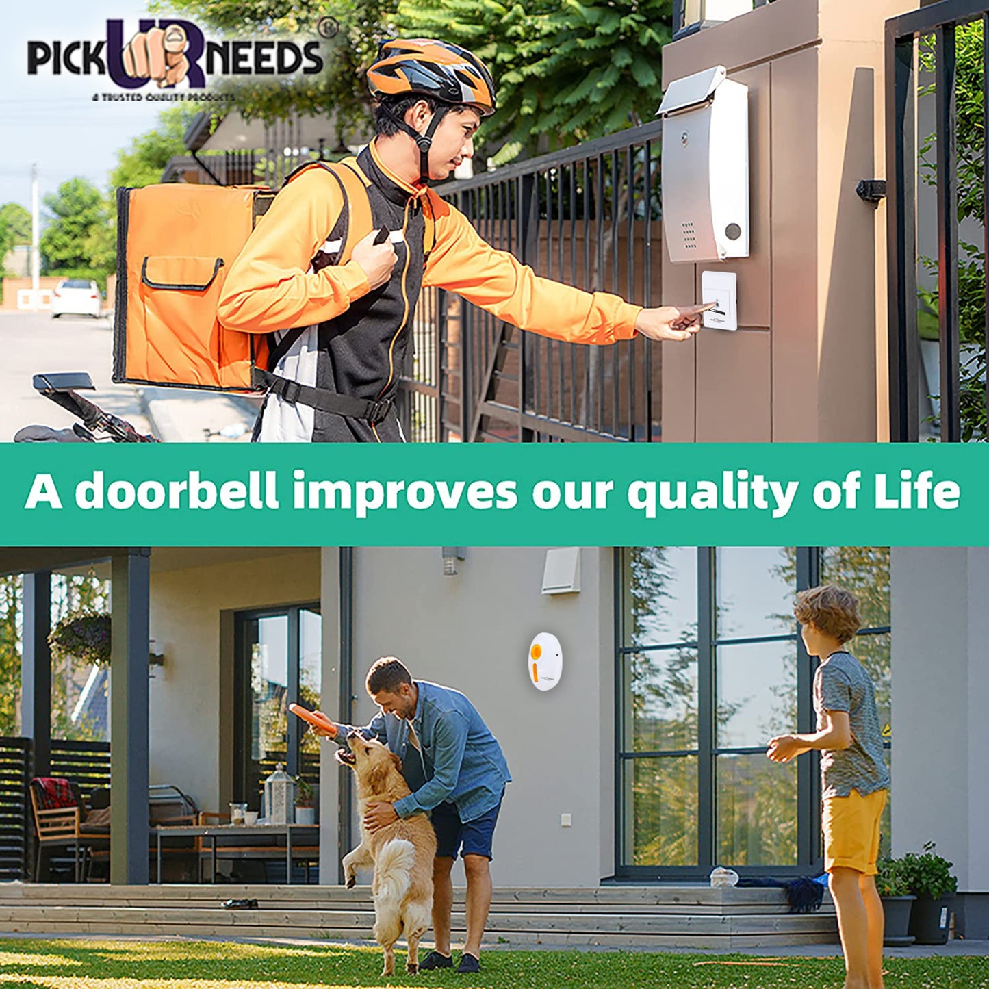 Pick Ur Needs Oval Shape Design Wireless Cordless Calling Remote Door Bell For Home/Shop/Office Wireless Door Chime