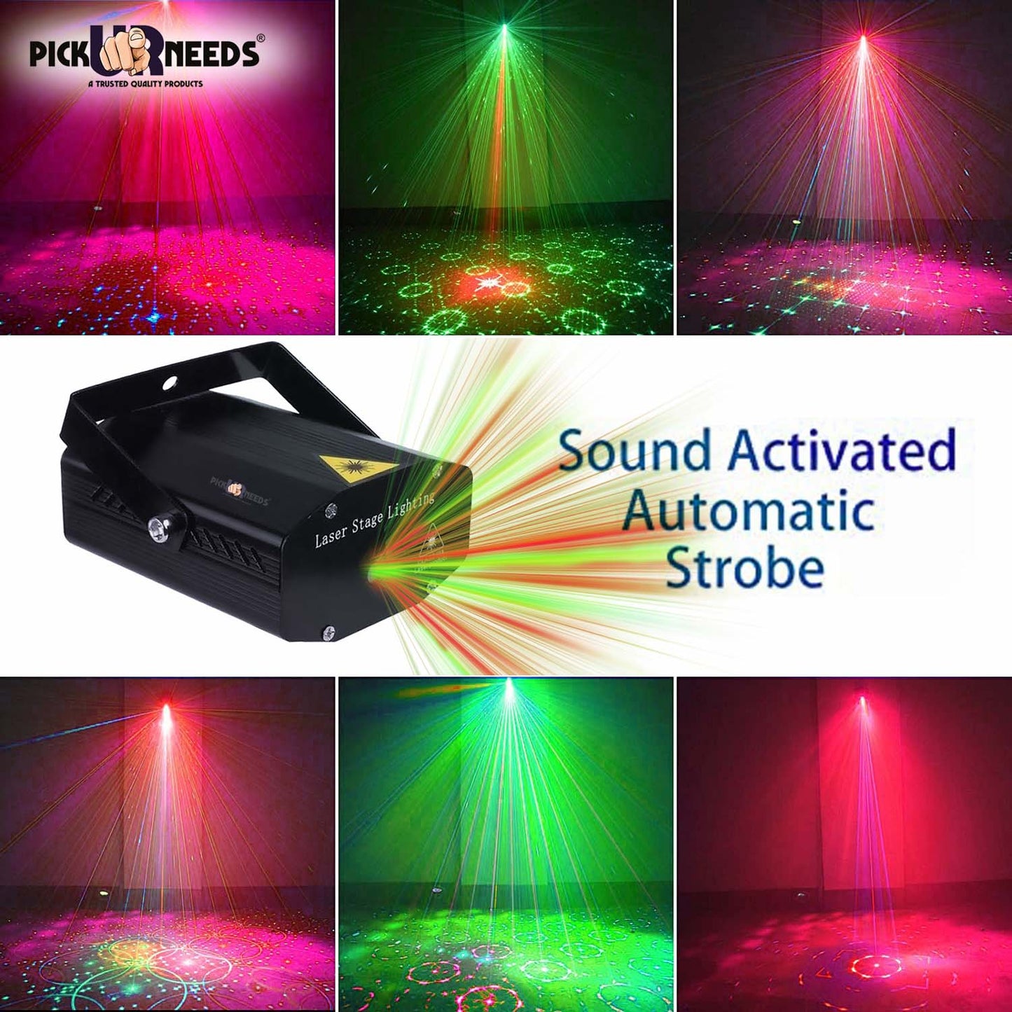 Pick Ur Needs Mini LED Dj Disco 12 Mode Combination, Stage Sound Activated Projector Shower Laser Light