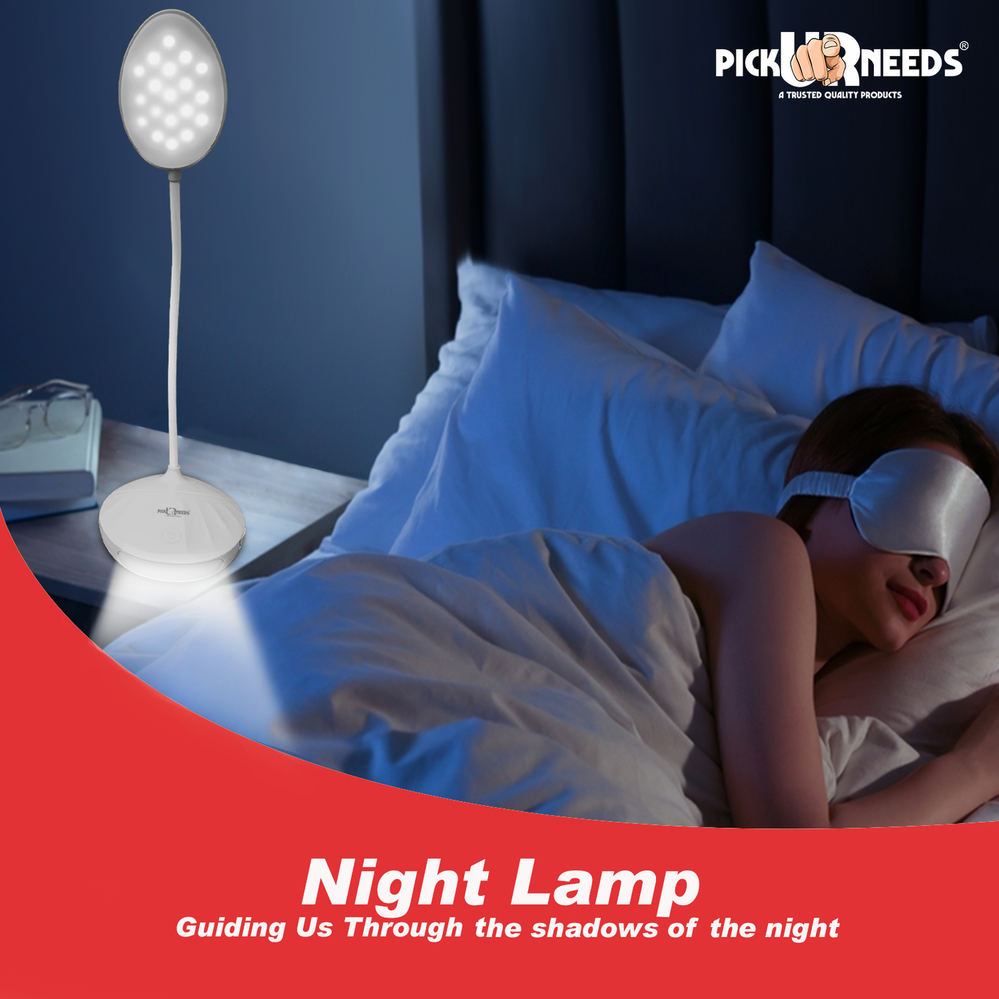 Pick Ur Needs Rechargeable LED Table Lamp Touch Sensor 3 Modes Brightness Study Light Table Lamp  (11 cm, Pink)