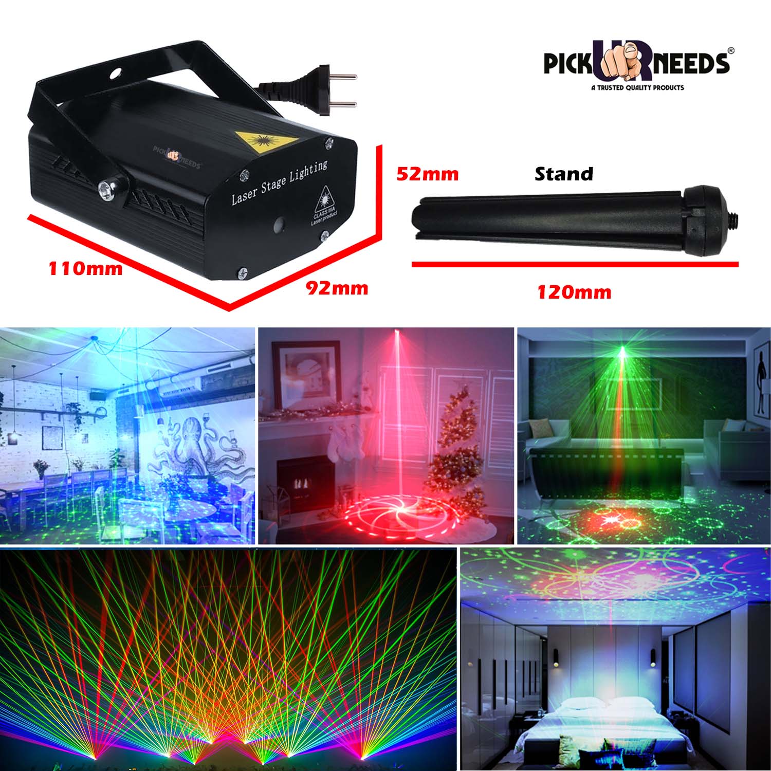 Pick Ur Needs Mini LED Dj Disco 12 Mode Combination, Stage Sound Activ