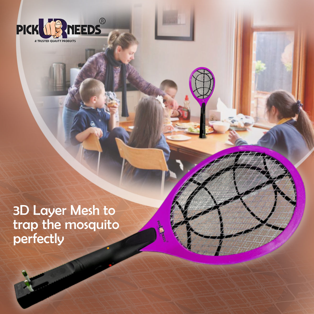Pick Ur Needs Mosquito Bat/Racket Rechargeable Electric Insect Killer Indoor, Outdoor