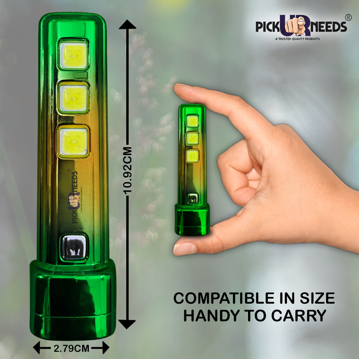 Pick Ur Needs 5 in 1 Mini Emergency Rechargeable Led Torch Light With Blinker 10 hrs Torch Emergency Light  (Multicolor)
