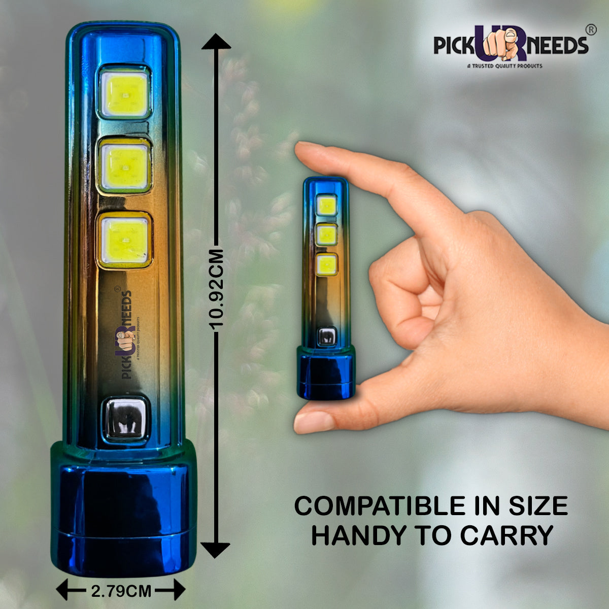 Pick Ur Needs 5 in 1 Mini Emergency Rechargeable Led Torch Light With Blinker 10 hrs Torch Emergency Light  (Pack of 2)