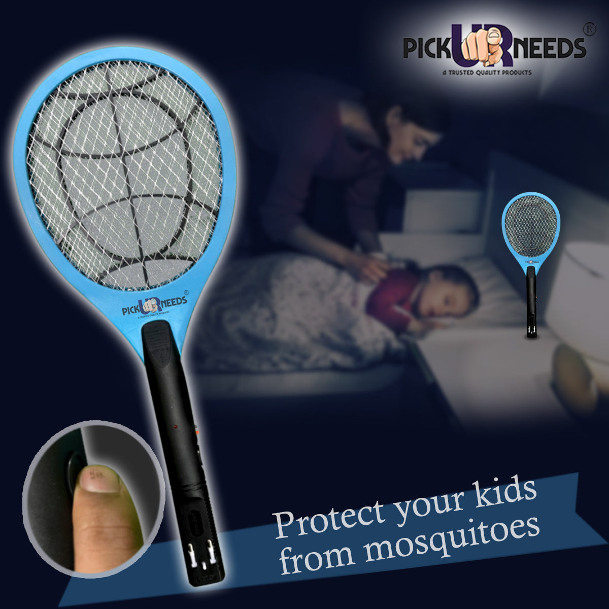 Pick Ur Needs Mosquito Bat/Racket Rechargeable Electric Insect Killer Indoor, Outdoor