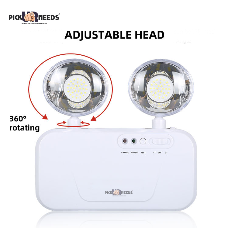 Pick Ur Needs Auto Cut System LED Wall Mounted With Portable & Twin Spot For Commercial Emergency Lightning (Large)(Abs Plastic)