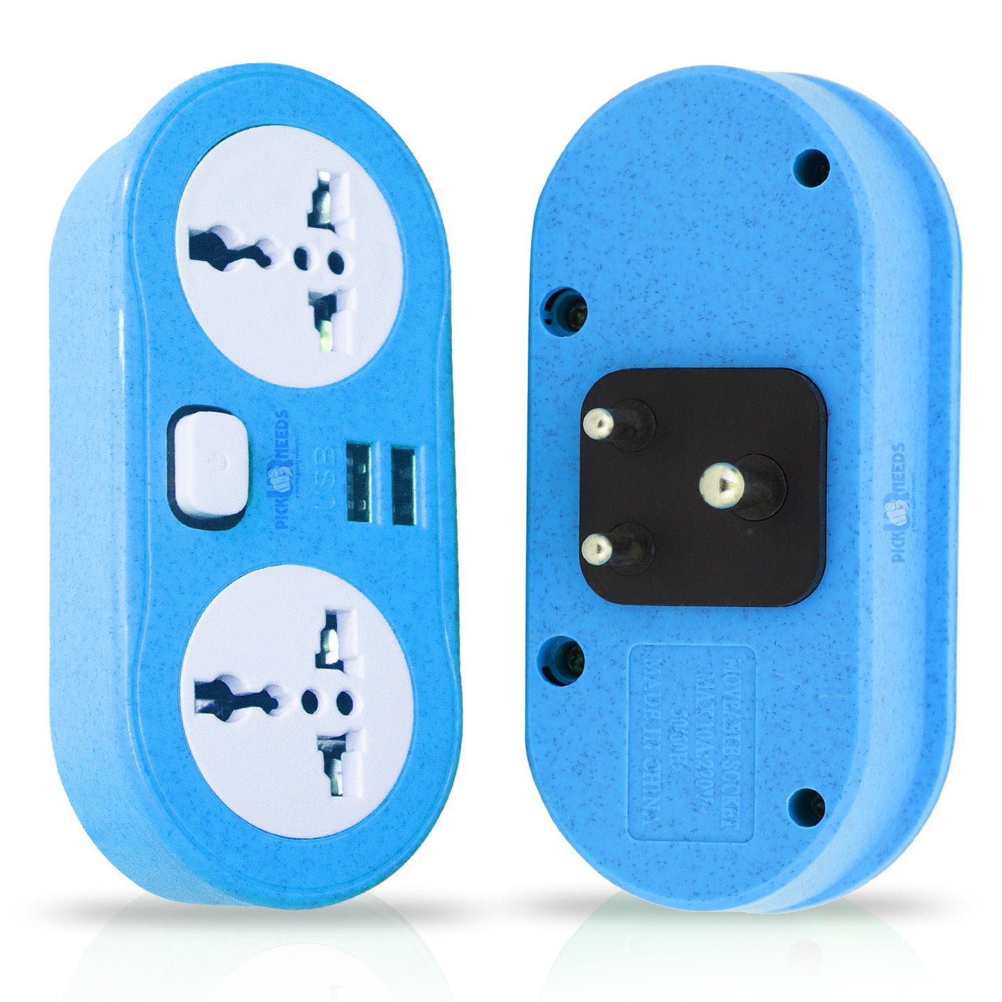 Pick Ur Needs Portable 2 USB Port & 2 USB Universal Socket Extension Boards for Multipurpose Use