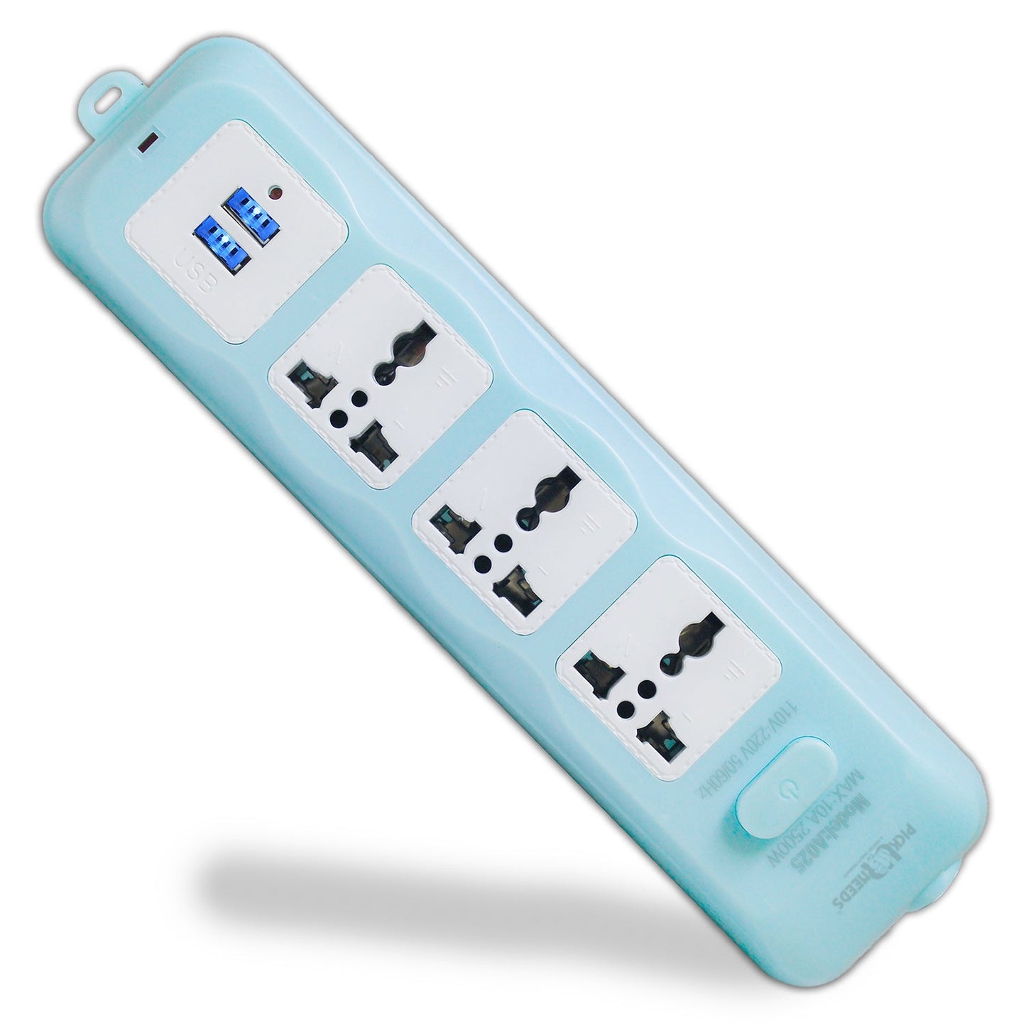Pick Ur Needs Extension Cord 10A 3 -Way Board with 2 USB Socket 3 Socket Extension Boards for Multi Use