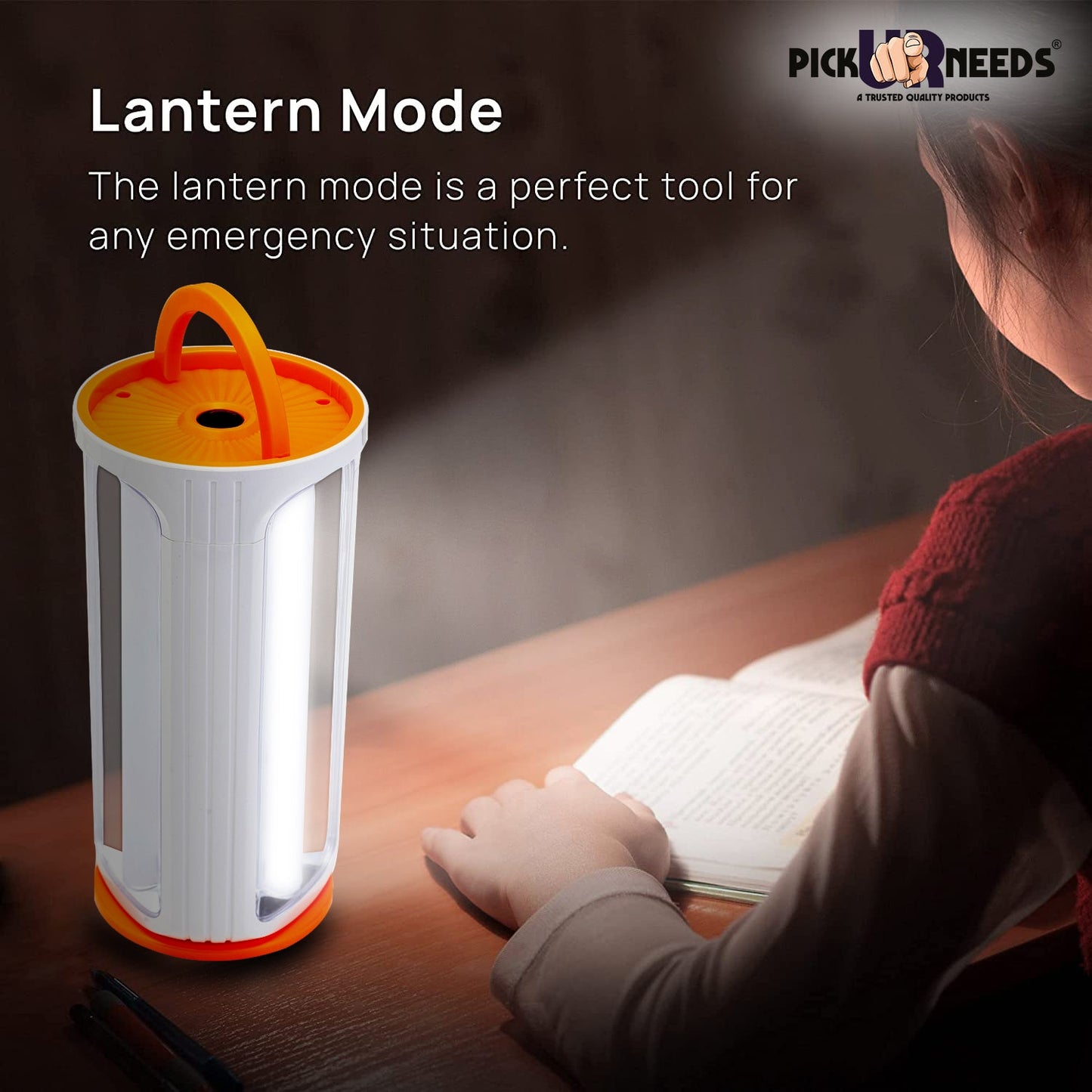 Pick Ur Needs Rechargeable 90W Home Emergency Light 3 Side Tube Floor Lantern Lamp with Hanging Handle