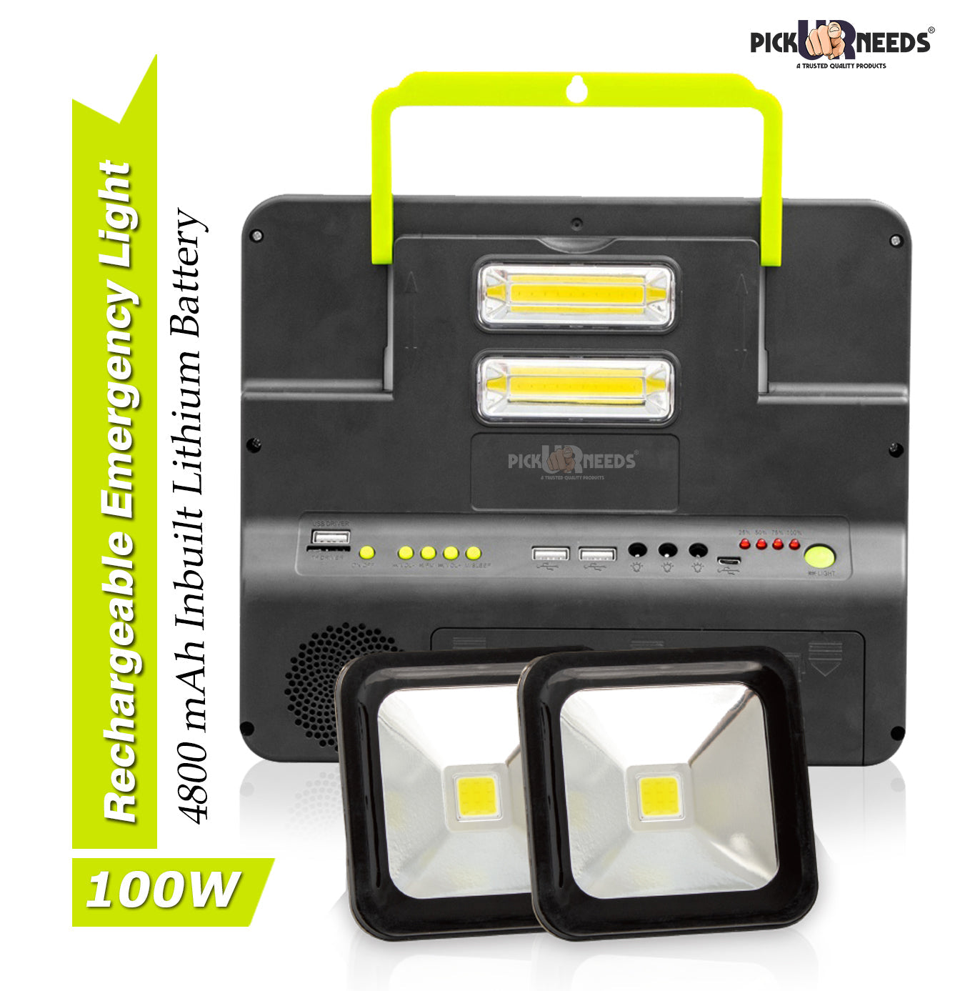 Pick Ur Needs Rechargeable Emergency Solar Lighting System with Radio & BT Music Function