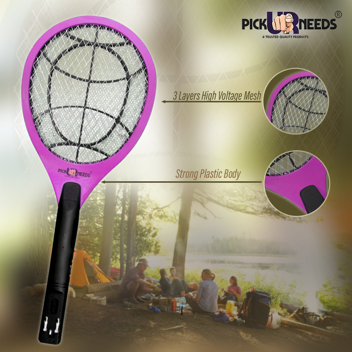 Pick Ur Needs Mosquito Bat/Racket Rechargeable Electric Insect Killer Indoor, Outdoor