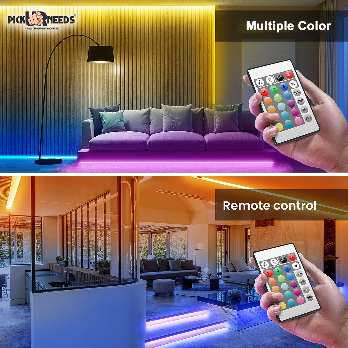 Pick Ur Needs 54s LED Multicolor Strip Light for Home Decoration With Color Changing Remote Light Strip (Pack of 2)