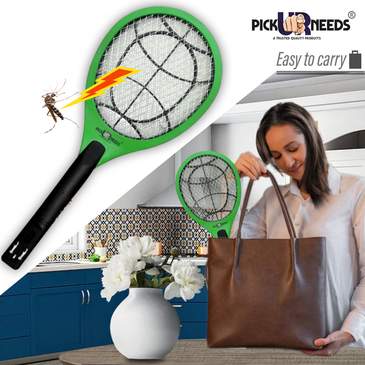 Pick Ur Needs Mosquito Bat/Racket Rechargeable Electric Insect Killer Indoor, Outdoor