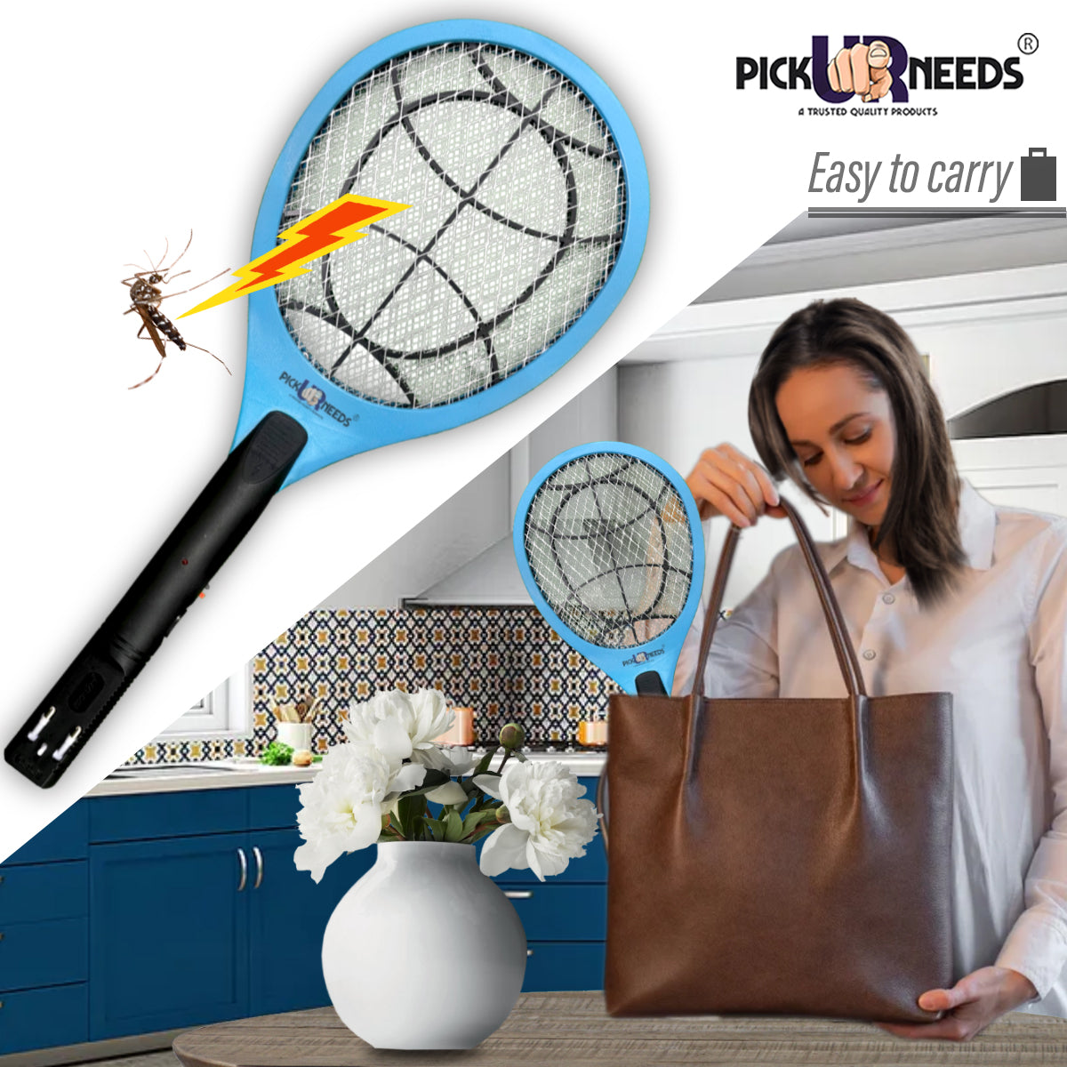 Pick Ur Needs Mosquito Bat/Racket Rechargeable Electric Insect Killer Indoor, Outdoor