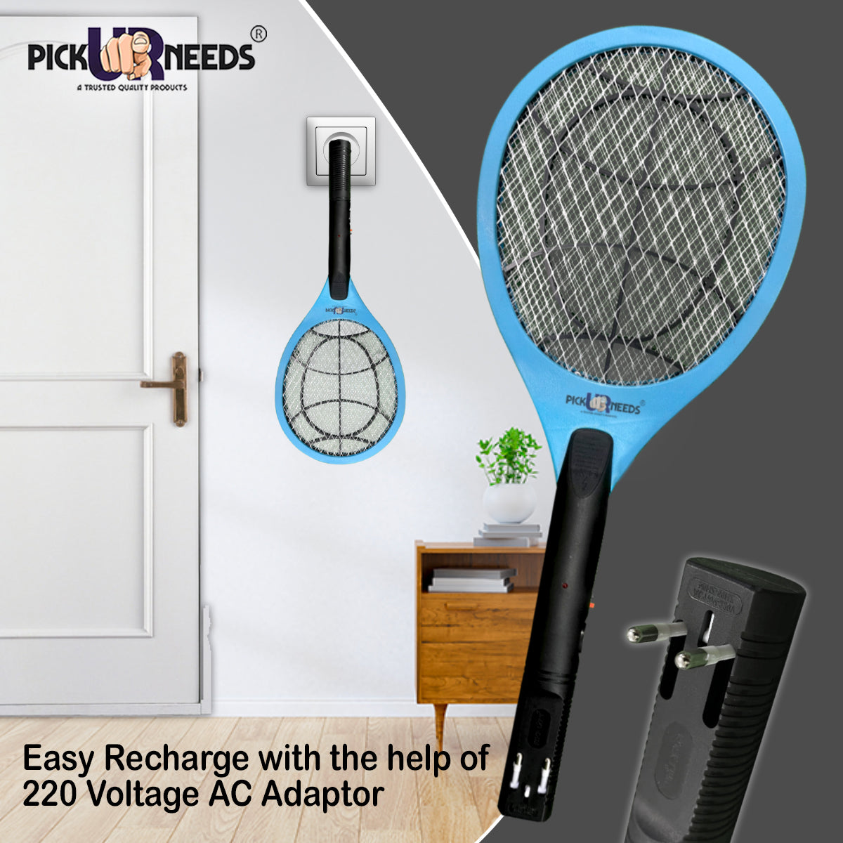 Pick Ur Needs Mosquito Bat/Racket Rechargeable Electric Insect Killer Indoor, Outdoor