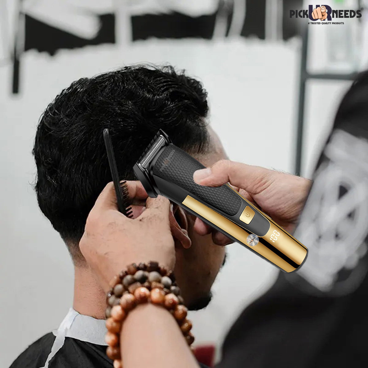 Pick Ur Needs Professional Rechargeable Cordless 3 in1 Waterproof Beard/ Hair/ Nose Trimmer 90 min Runtime 3 Length Settings  (Gold)