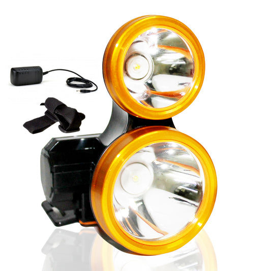 Pick Ur Needs Rechargeable LED Dual Emergency Head Lamp Torch Light For Hiking, Camping