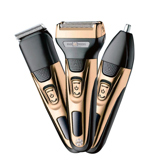Pick Ur Needs Rechargeable Wireless Electric Shaver Beard Nose Hair Trimmer Shaver For Men  (Gold)