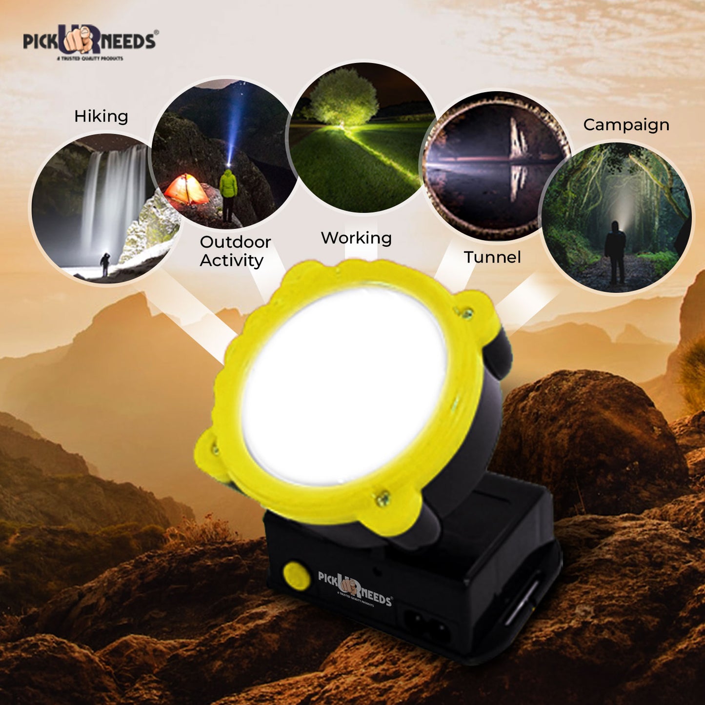 Pick Ur Needs 10W Laser LED Adjustable Headlamp Rechargeable Torch 5 hrs Emergency Light