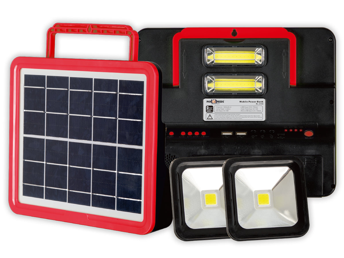 Pick Ur Needs Rechargeable Emergency Solar Lighting System with Radio & BT Music Function