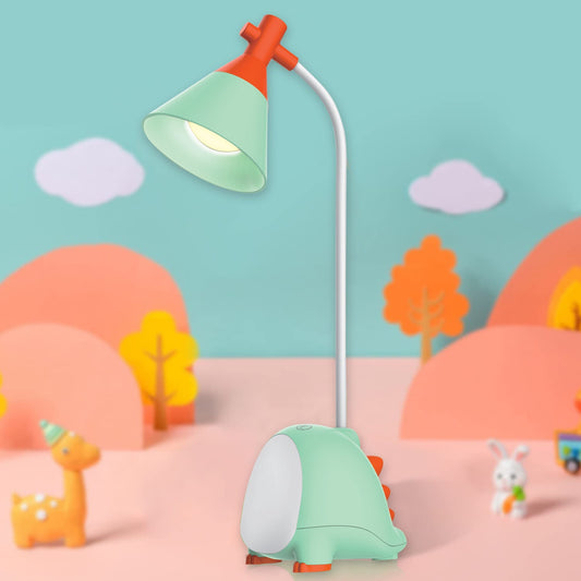Pick Ur Needs Rechargeable LED Desk Lamp, Touch Dimmer Dinosaur Study Table Lamp with USB Charging