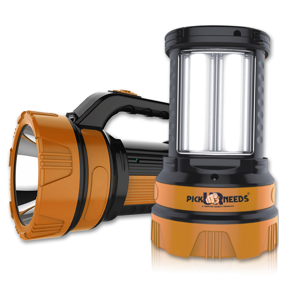 Pick Ur Needs Premium Quality 50 Watt Rechargeable Long Range Search Torch With 2 Side Emergency Tube Light
