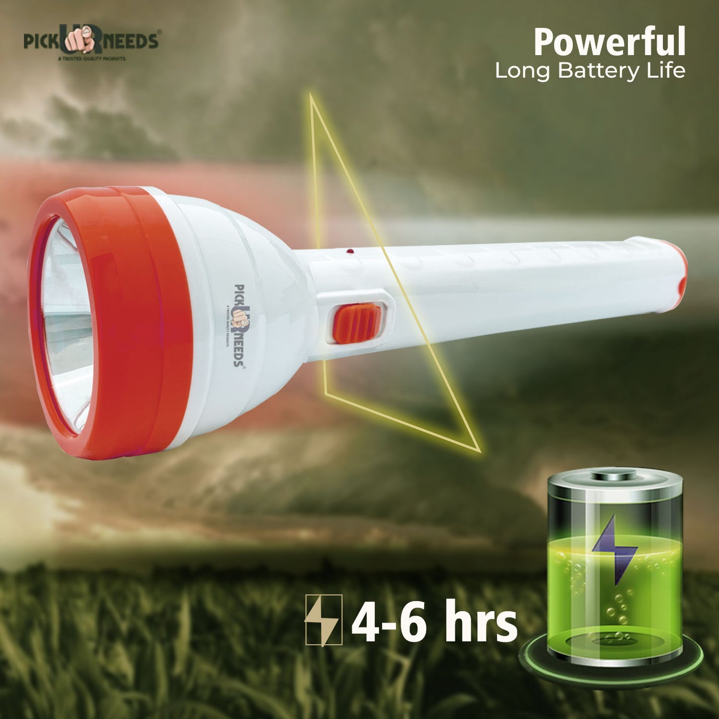 Pick Ur Needs 2 In 1 Emergency Rechargeable Long Range 50W+Tube LED Search Torch Light Torch
