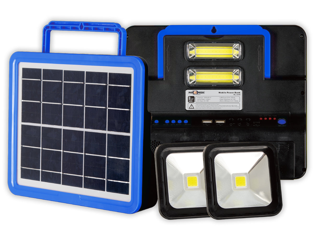 Pick Ur Needs Rechargeable Emergency Solar Lighting System with Radio & BT Music Function
