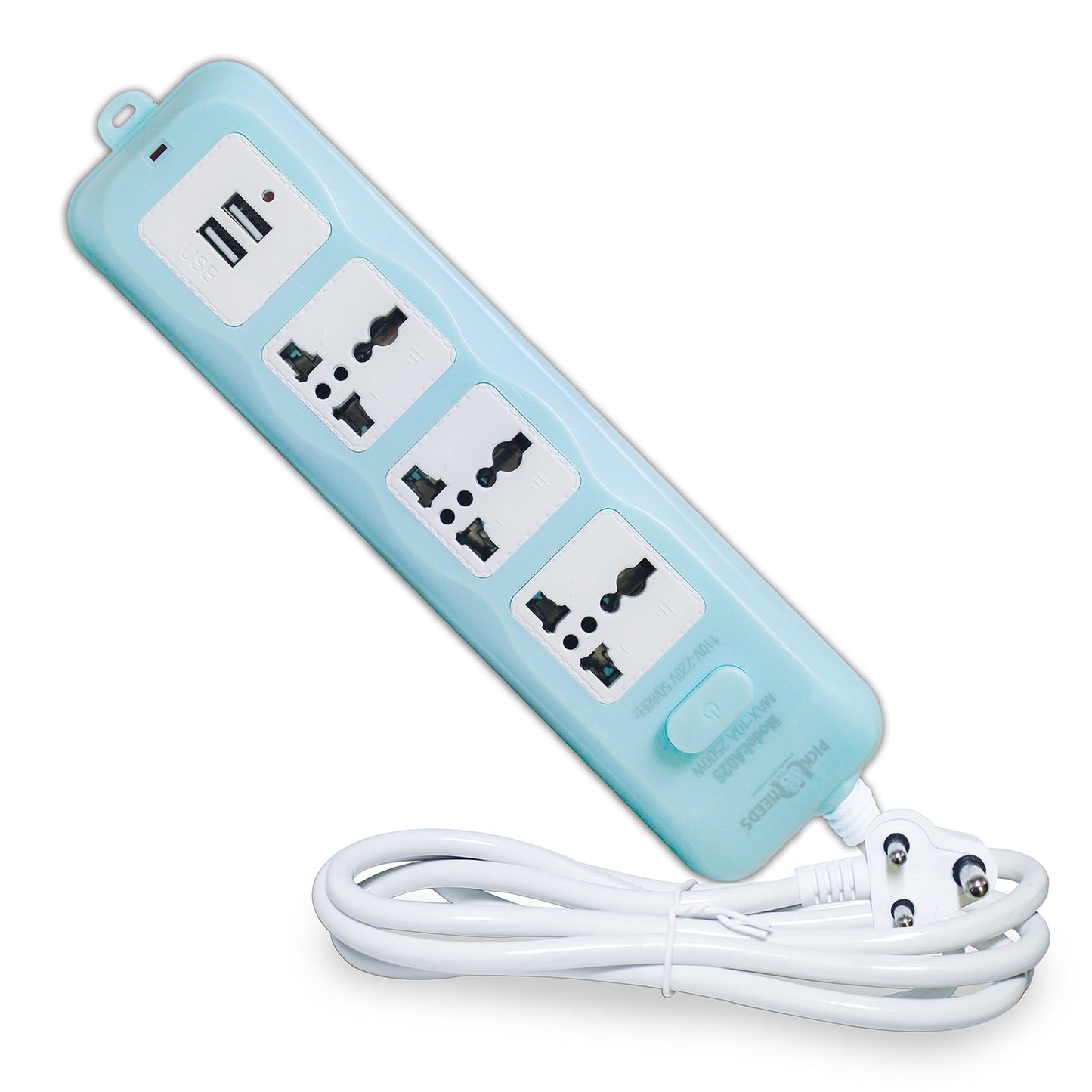 Pick Ur Needs Extension Cord 10A 3 -Way Board with 2 USB Socket 3 Socket Extension Boards for Multi Use