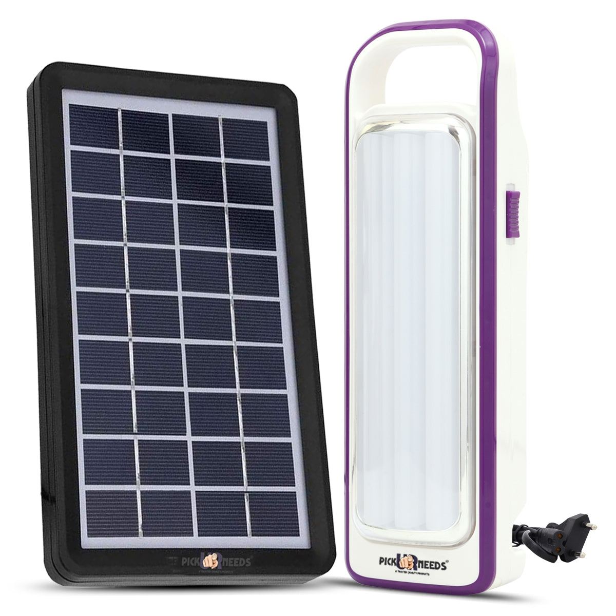 Pick Ur Needs Rechargeable LED Tube Bulbs Lantern Home Emergency Light, Portable Lamp with Solar Panel(3W+9V)