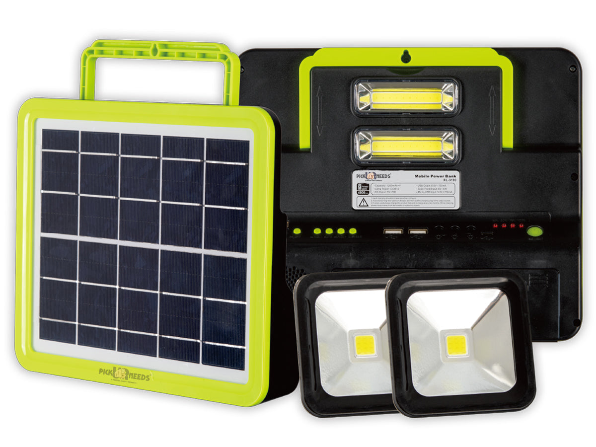 Pick Ur Needs Rechargeable Emergency Solar Lighting System with Radio & BT Music Function