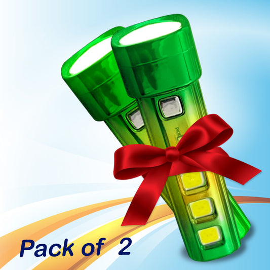 Pick Ur Needs 5 in 1 Mini Emergency Rechargeable Led Torch Light With Blinker 10 hrs Torch Emergency Light  (Pack of 2)