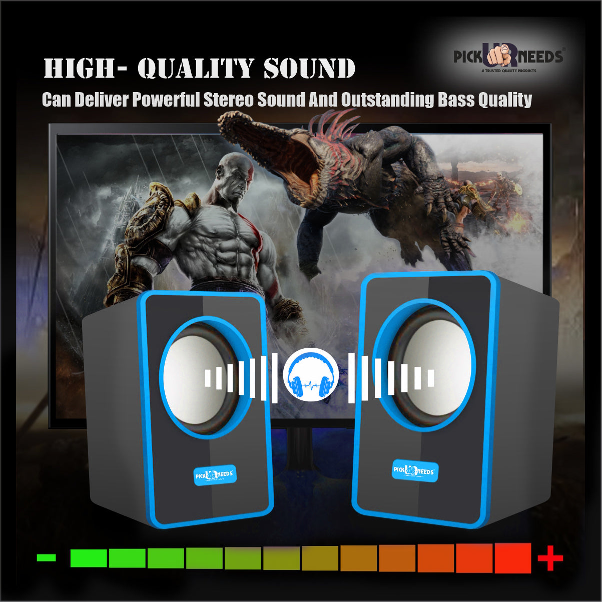 Pick Ur Needs USB Multimedia Sound Bass Subwoofer Speaker System for PC La