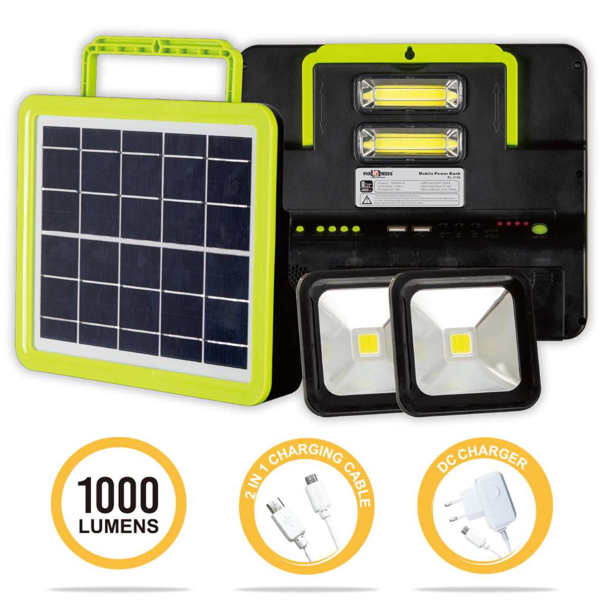 Pick Ur Needs Rechargeable Emergency Solar Lighting System with Radio & BT Music Function