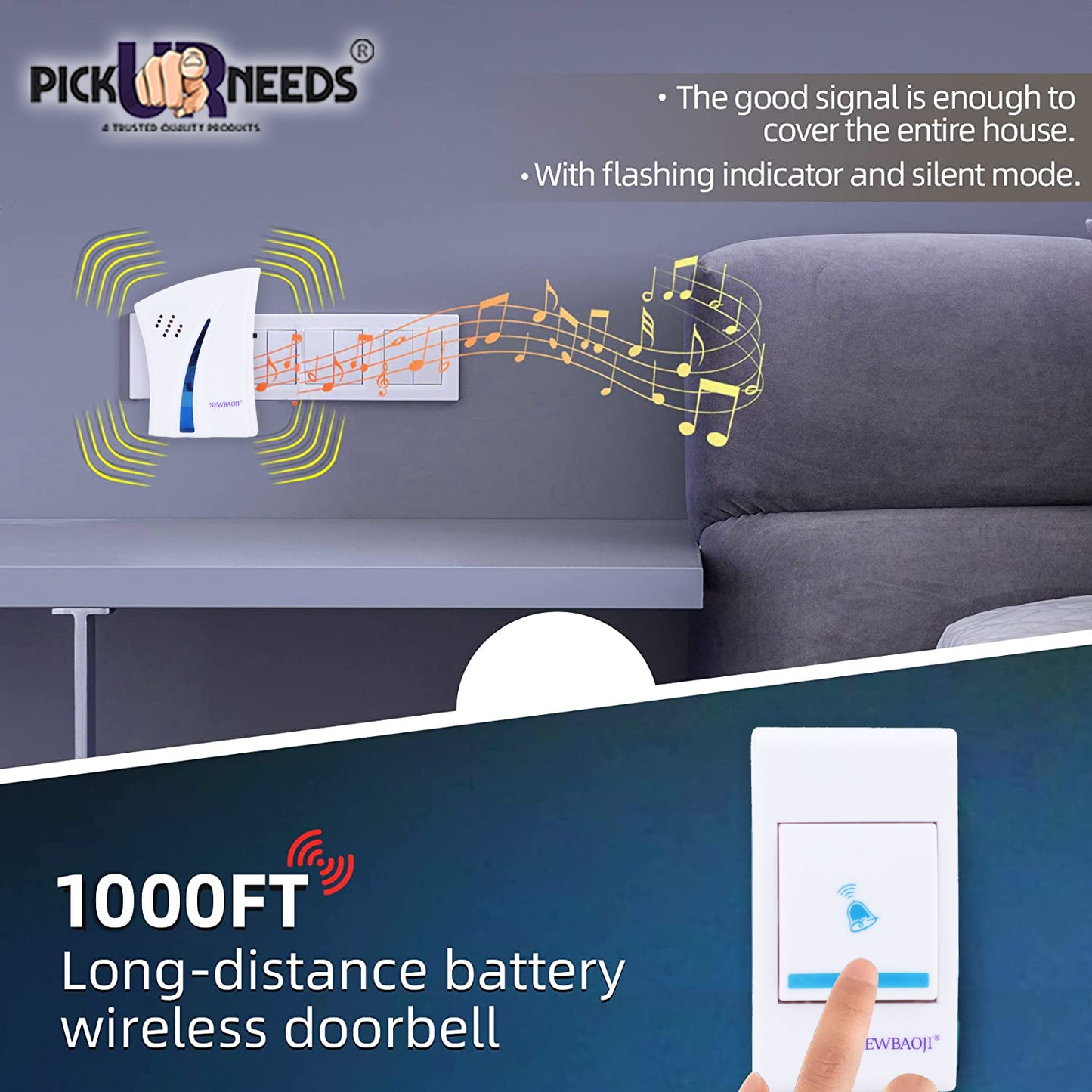 Pick Ur Needs Star Shape Wireless Cordless Door Bell for Home Shop Office Wireless Door Chime