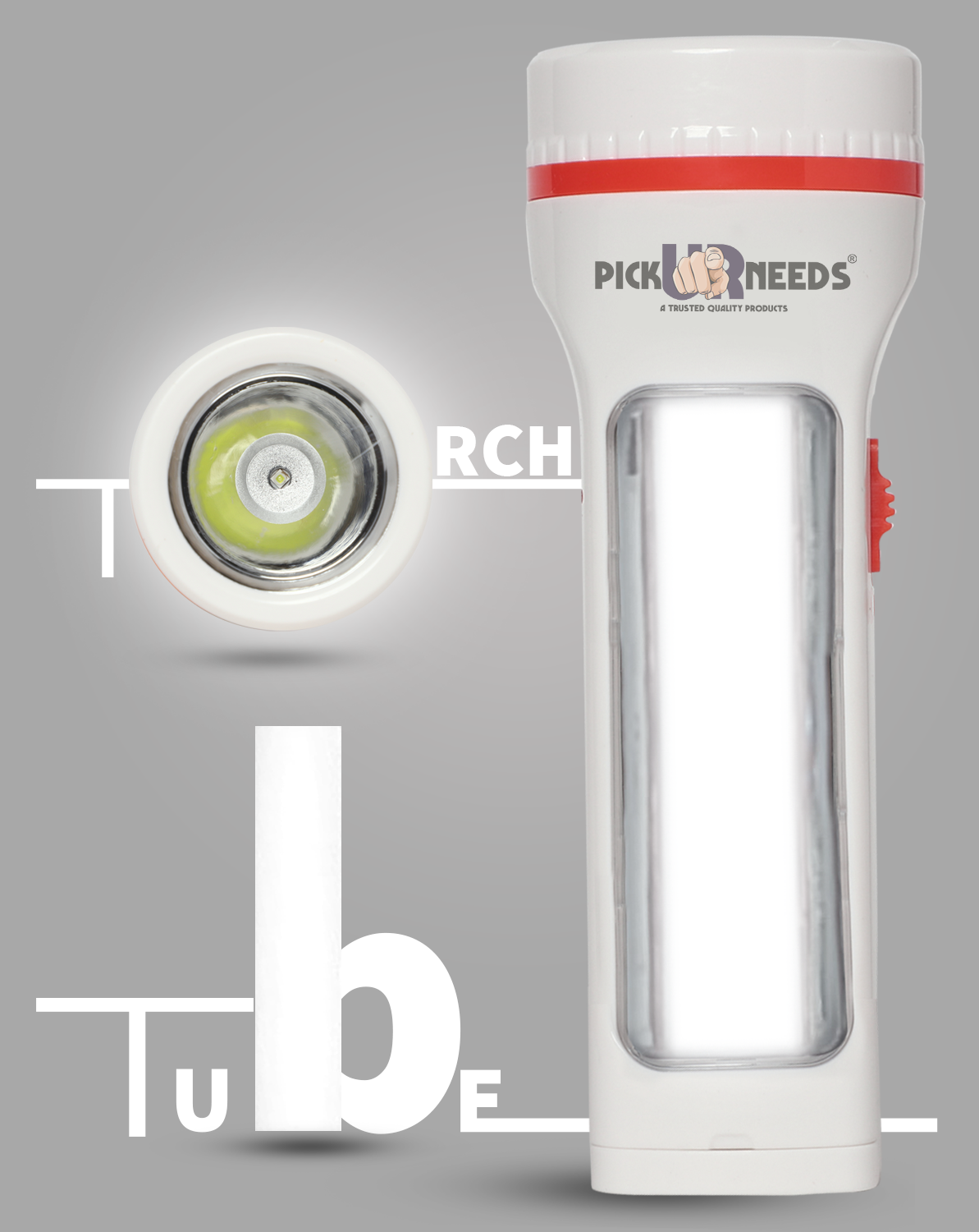 Pick Ur Needs Emergency LED Rechargeable 35W Search Torch Light With Slide Charging Plug (Pack of 2)