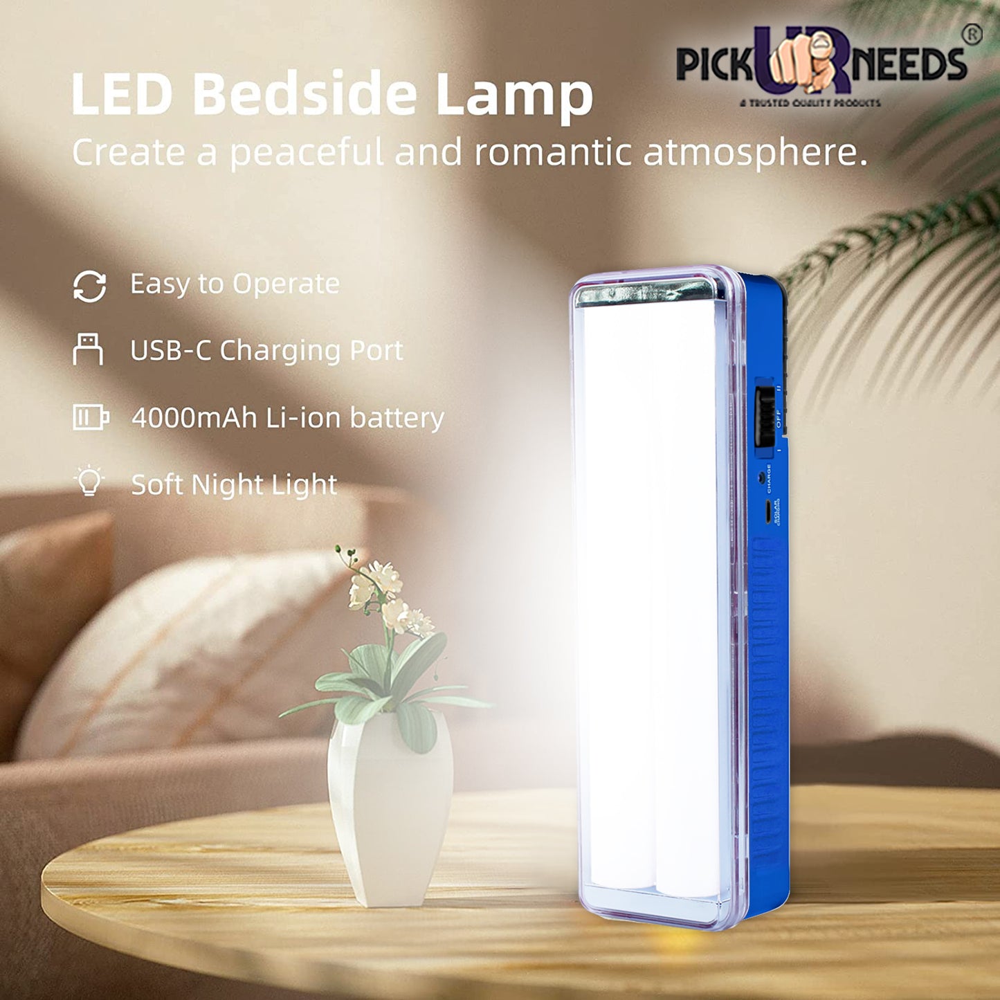 Pick Ur Needs Rechargeable High Bright 2 Tube Emergency Floor Lantern Lamp Light With 7 hrs Flood Lamp Emergency Light