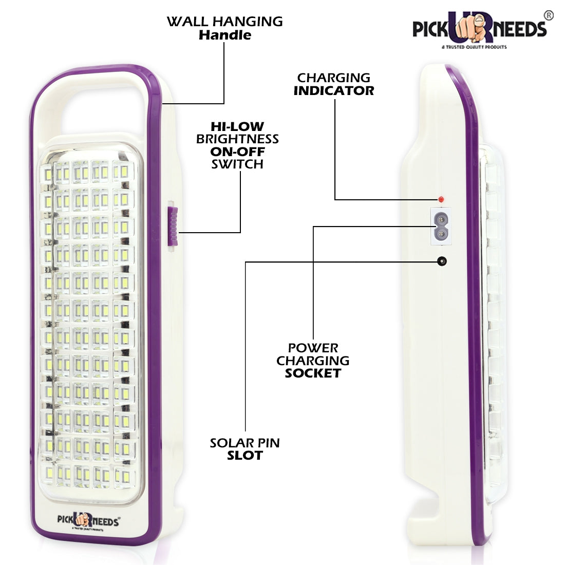 Pick Ur Needs Portable & Rechargeable Lantern Home Emergency Light Built-in 60-LED Bulbs