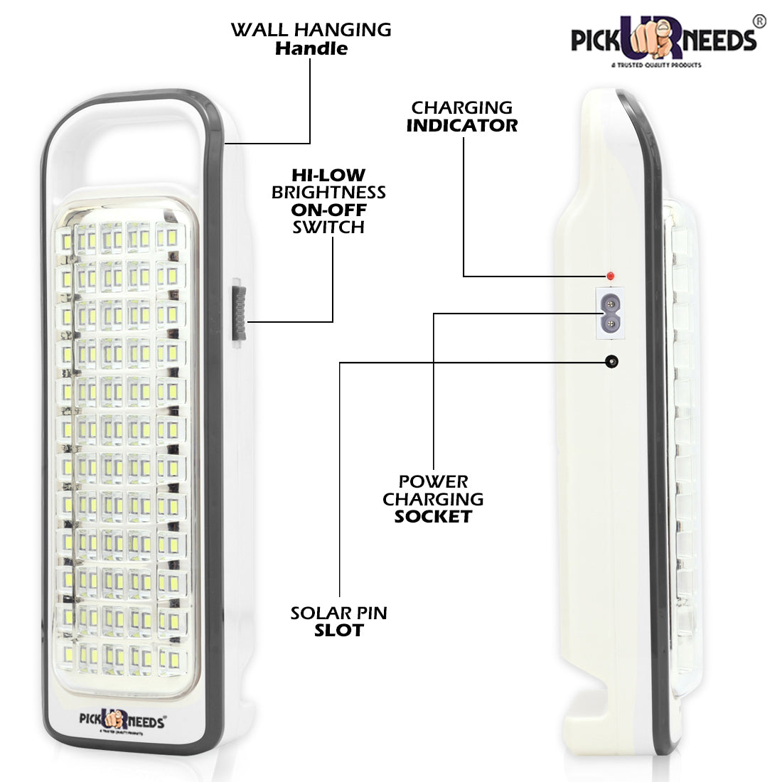Pick Ur Needs Portable & Rechargeable Lantern Home Emergency Light Built-in 60-LED Bulbs