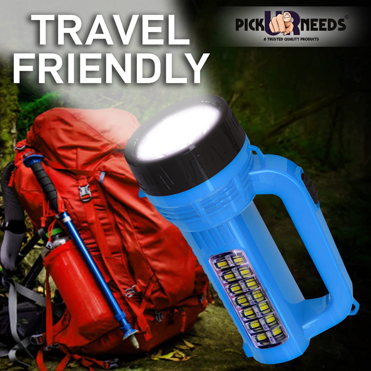 Pick Ur Needs Solar Long Range Search Light 50w Laser +14SMD Side Emergency Rechargeable Waterproof Bright Led Torch