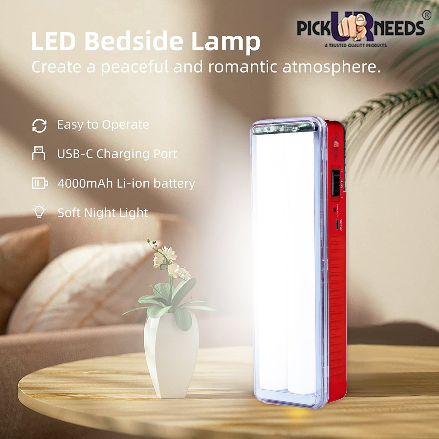 Pick Ur Needs Solar Rechargeable 2 Tube Home Emergency LED Lantern Floor Lamp LIght