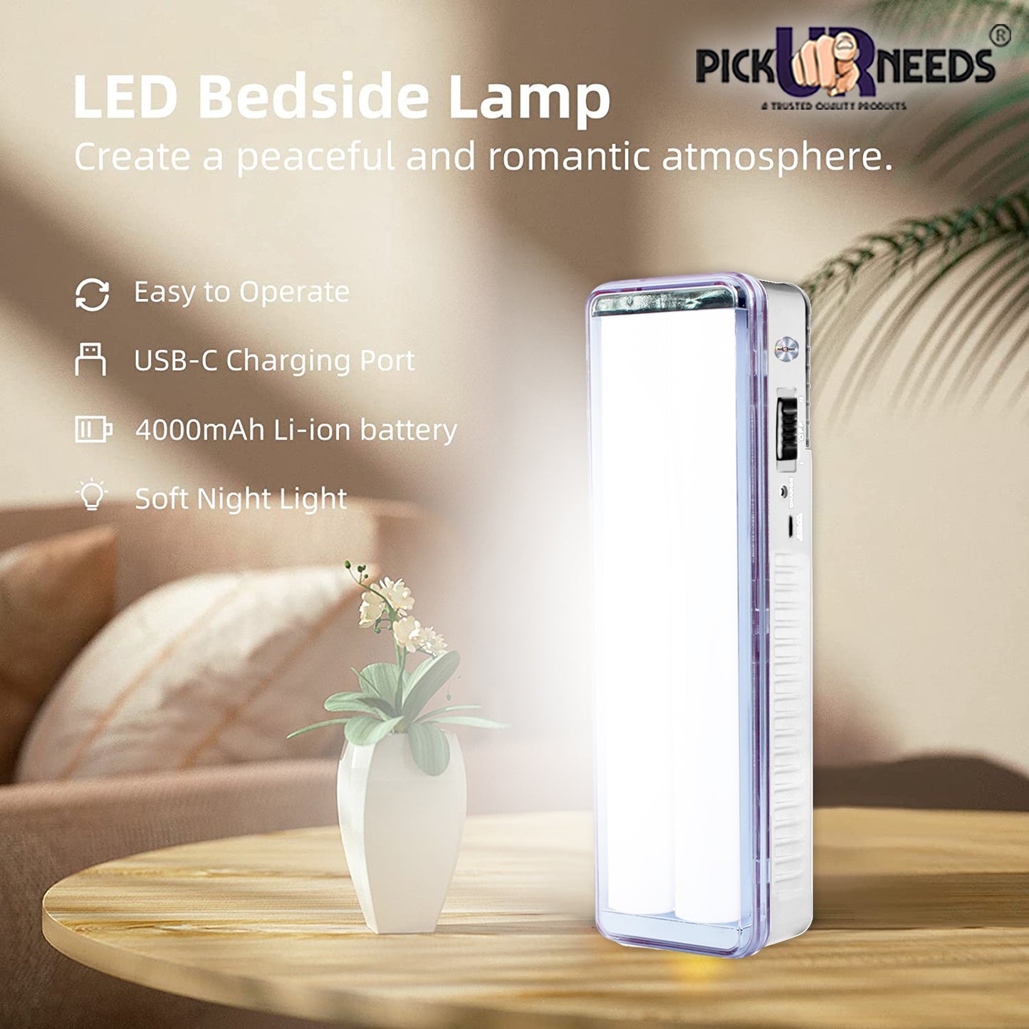 Pick Ur Needs Solar Rechargeable 2 Tube Home Emergency LED Lantern Floor Lamp LIght