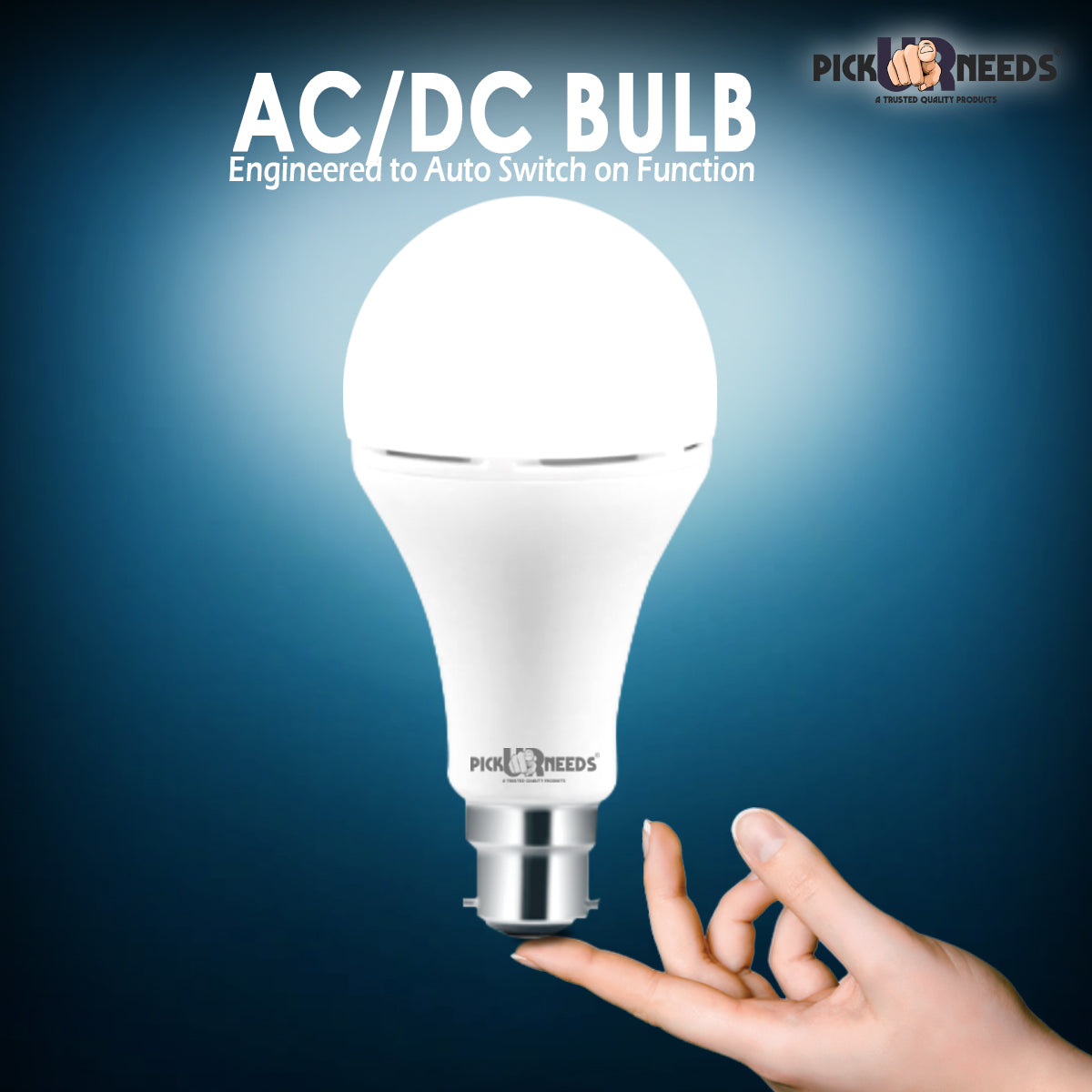 Pick Ur Needs Rechargeable Emergency Inverter 9W LED AC/DC Bulb For Home Light, Self-Charging 4 hrs Bulb Emergency Light  (White)