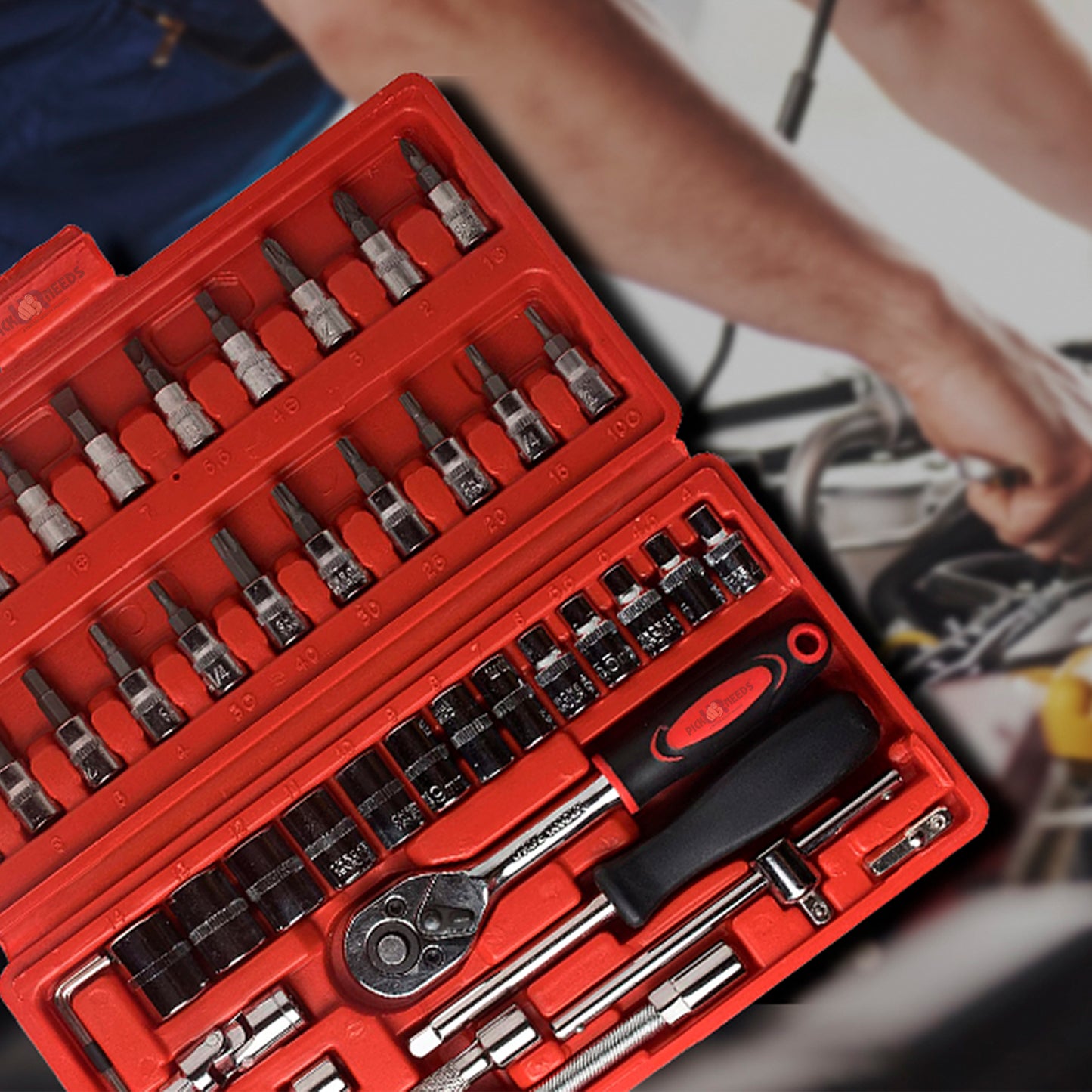 Pick Ur Needs 46pcs in 1 Tool Kit & Screwdriver Socket Set Multi Purpose Combination Tool Kit Power & Hand Tool Kit  (46 Tools)