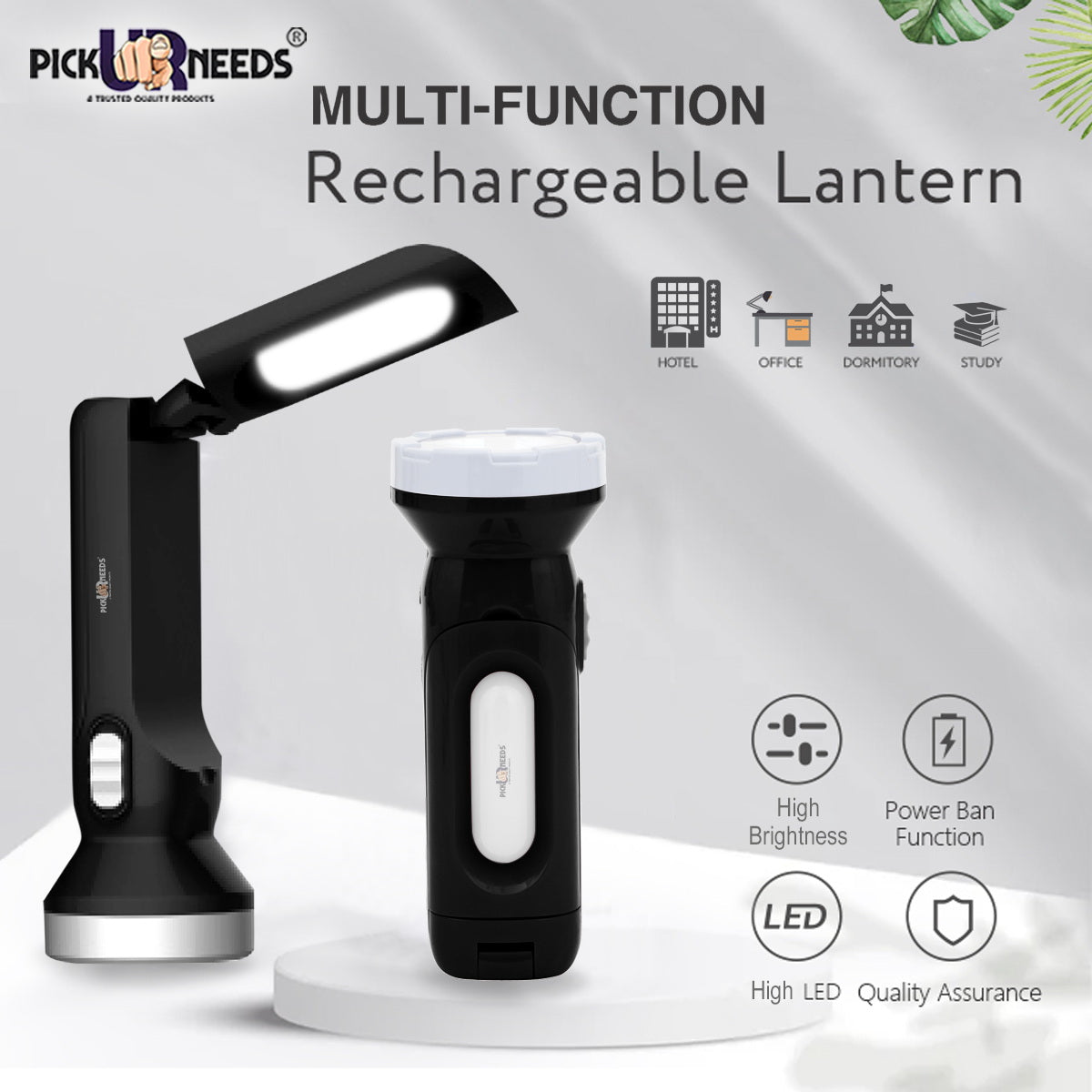 Pick Ur Needs Home Rechargeable 2 in 1 Torch + Table Lamp With 6 hrs Torch Emergency Light