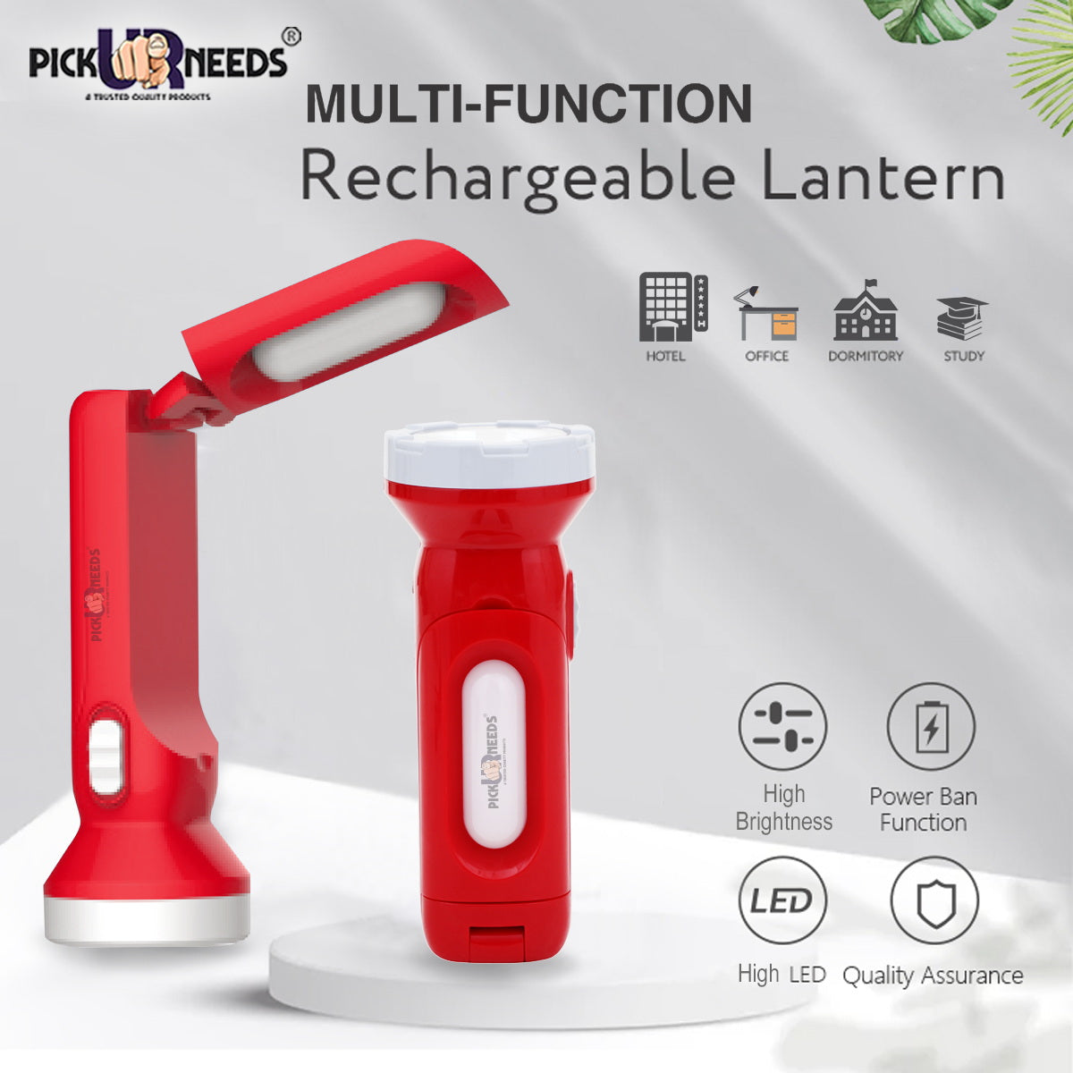 Pick Ur Needs Home Rechargeable 2 in 1 Torch + Table Lamp With 6 hrs Torch Emergency Light