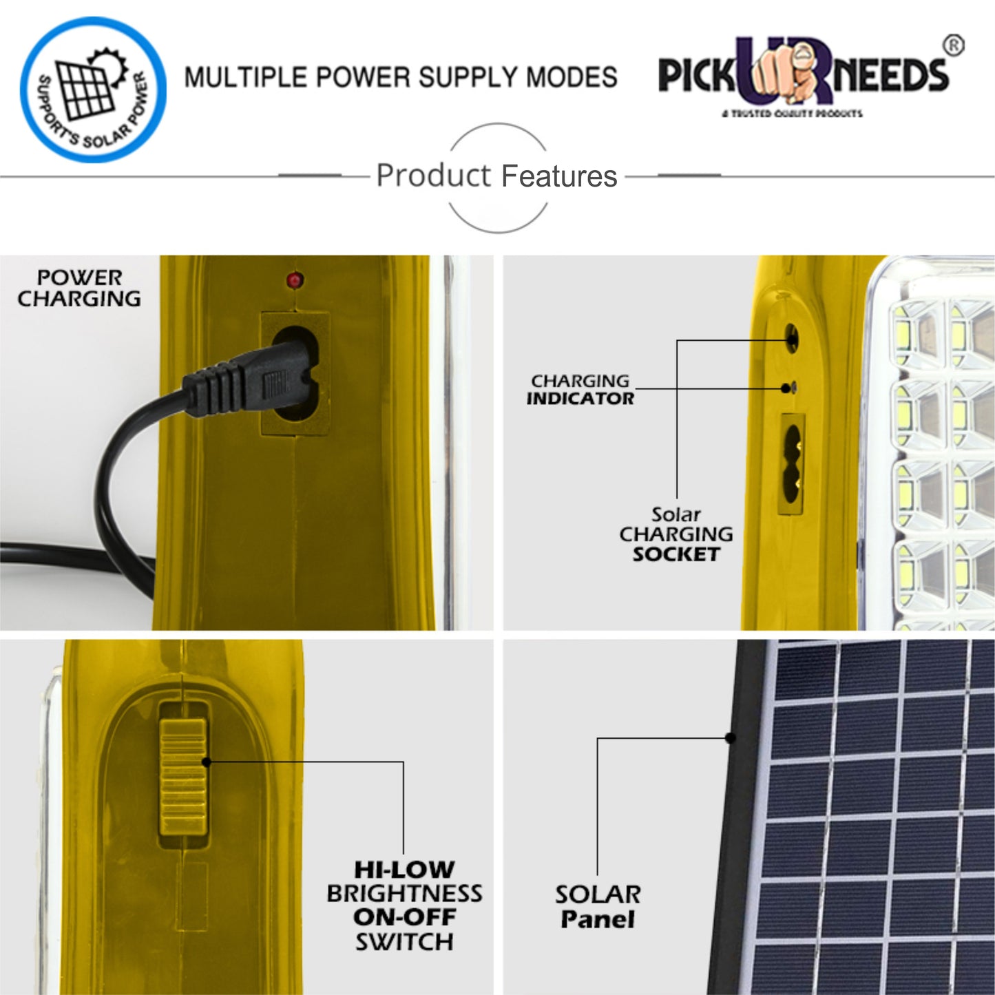 Pick Ur Needs Rechargeable & Portable Bright 40 SMD LED Lantern Lamp Home Emergency Light with Eco Friendly Solar Panel