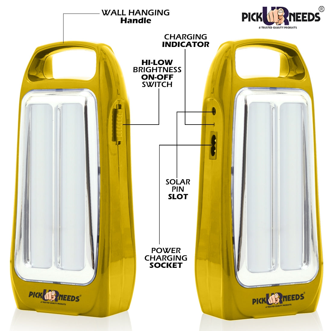 Pick Ur Needs Rechargeable & Portable Bright 2 Tube LED Lantern Lamp Home Emergency Light