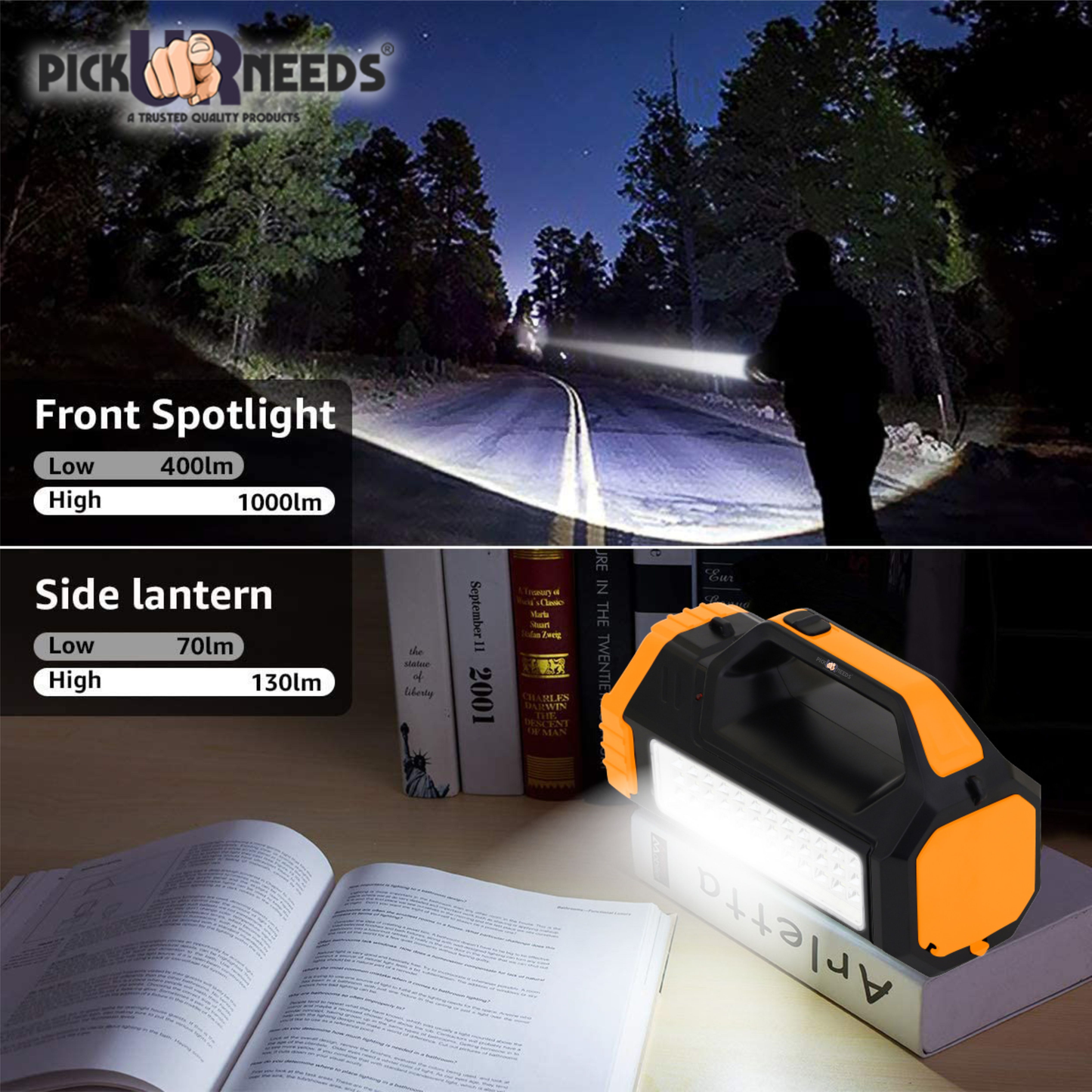 Pick Ur Needs Rechargeable Bright Led Torch Light Laser Long Range High Power Search Light Kisan Rechargeable with 36 Led Side Emergency Lights