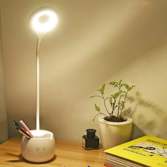 Pick Ur Needs Table Lamp with USB Charging Cable Touch Control Flexible Head with Pen Stand Desk