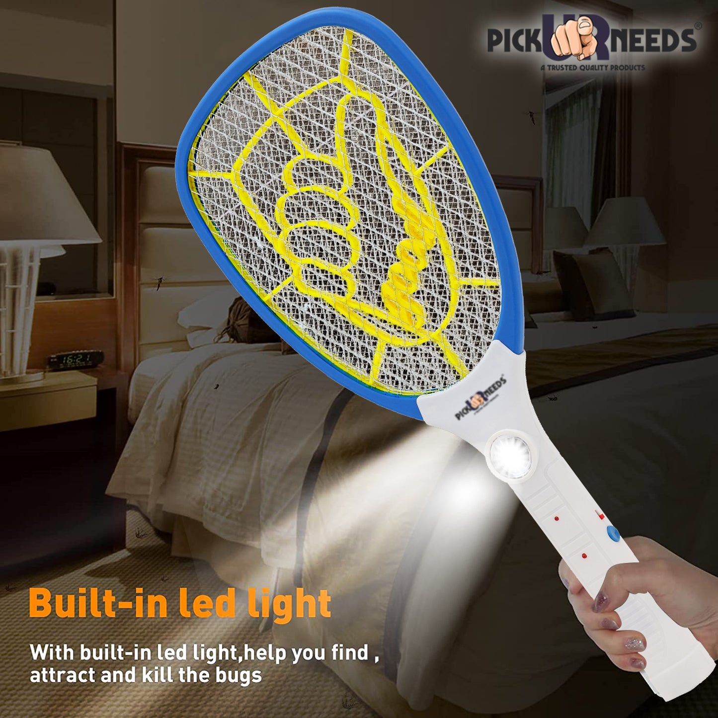 Mosquito Bat by Pick Ur Needs Racquet Rechargeable Electric Insect Killer Indoor, Outdoor